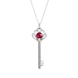 Gemstone Classics&#40;tm&#41; Garnet Key Pendant Necklace