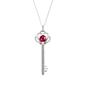 Gemstone Classics&#40;tm&#41; Garnet Key Pendant Necklace - image 1