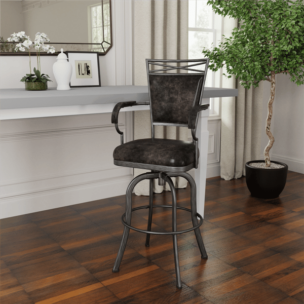 HH2 Home Bridgetown Tilt Upholstered Bar Height Swivel Stool - image 