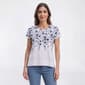Petite Preswick & Moore(R) Short Sleeve Floral Step Hem Tee - image 1