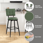 HH2 Home Beau Adjustable Height Swivel Stool with Tufted Back - image 10