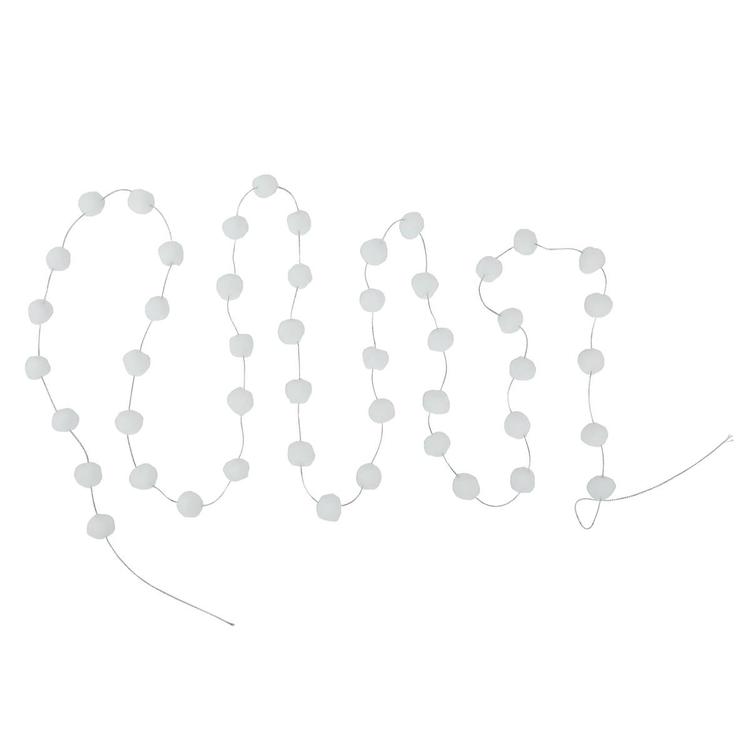 Northlight Seasonal 9ft. White Plush Snowball Christmas Garland