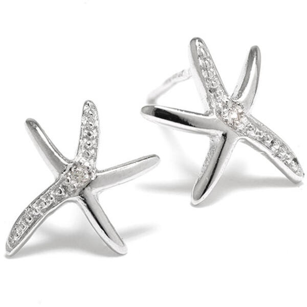 Sterling Silver Starfish Stud Earrings - image 