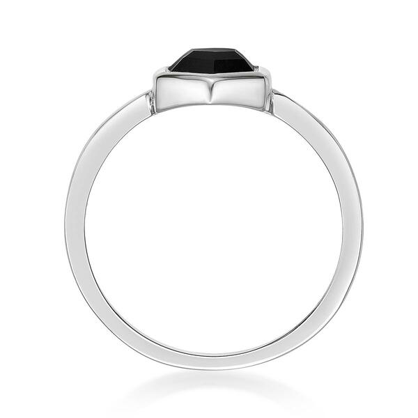 Gemminded Sterling Silver 6mm Hexagonal Black Onyx Ring