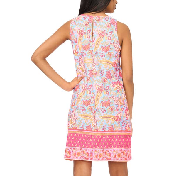 Womens MSK Sleeveless Floral Keyhole Back Shift Dress