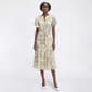 Womens Luxology Short Sleeve Split Neck Floral Tiered Midi Dress - image 1