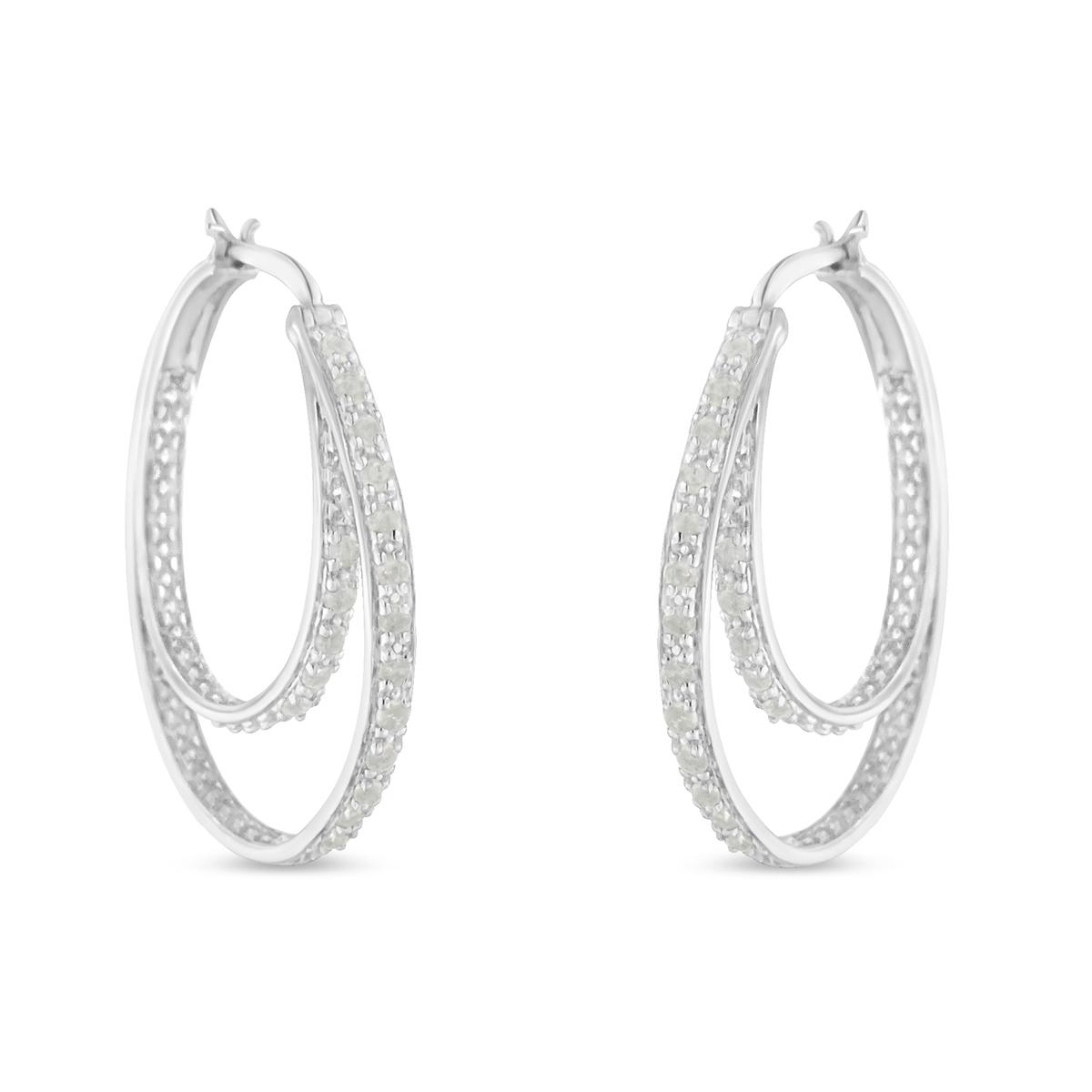 Diamond Classics™ Sterling Silver Double Hoop Earrings