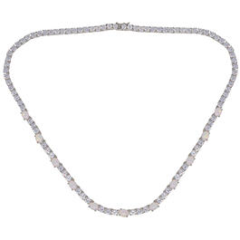 Gianni Argento Silver Plated Lab Opal Necklace