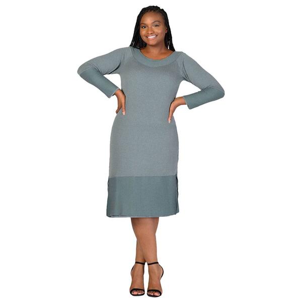 Plus Size 24/7 Comfort Apparel Long Sleeve Sweater Dress - image 