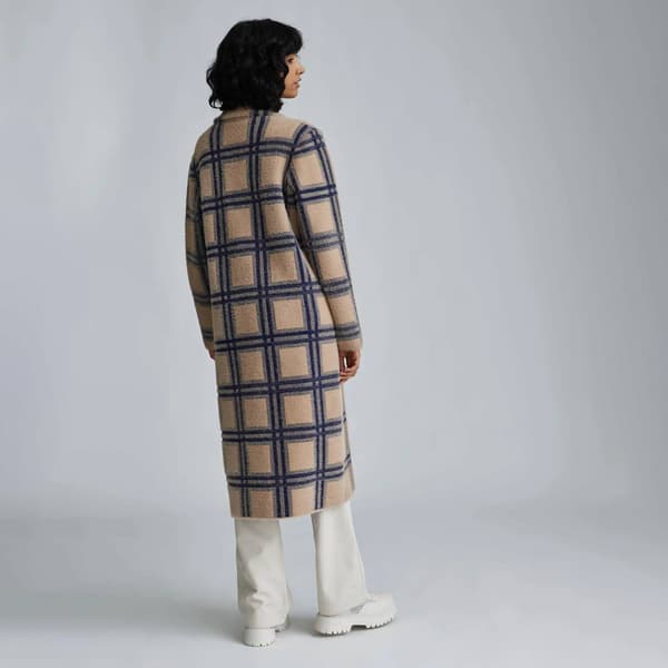 Womens NVLT Single Breasted Plaid Coatigan