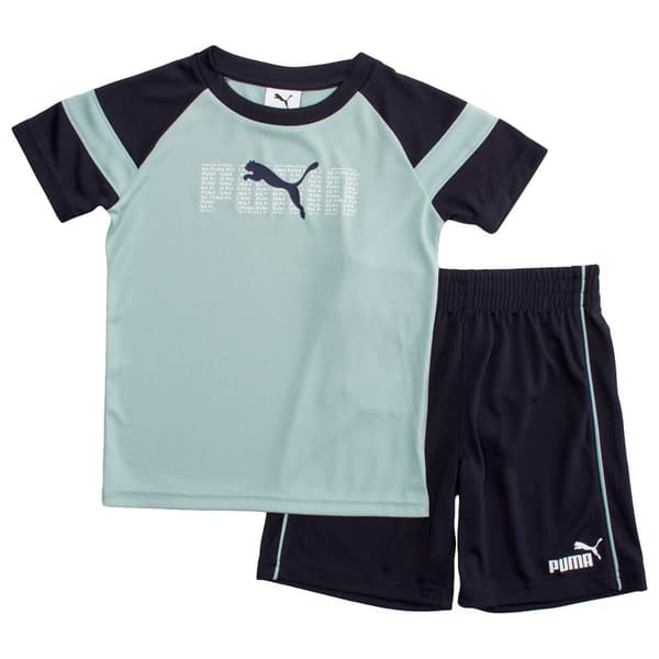 Boys (4-7) Puma(R) 2pc. Short Sleeve Interlock Tee/Shorts Set-Mint - image 