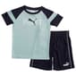 Boys (4-7) Puma(R) 2pc. Short Sleeve Interlock Tee/Shorts Set-Mint - image 1