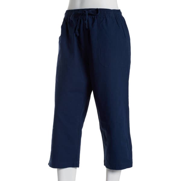 Petite Jordana Rose Solid Basic Split Hem Capri Pants