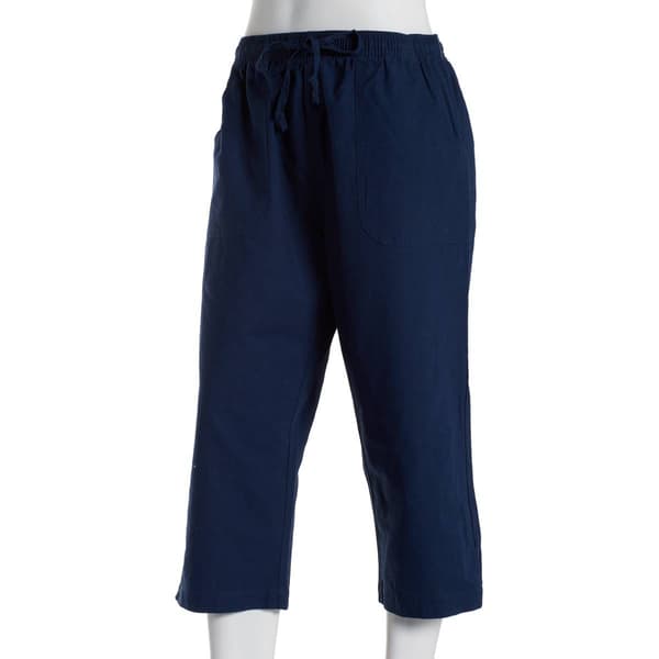 Petite Jordana Rose Solid Basic Split Hem Capri Pants - image 