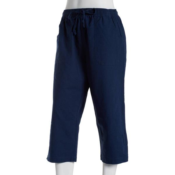 Petite Jordana Rose Solid Basic Split Hem Capri Pants - image 
