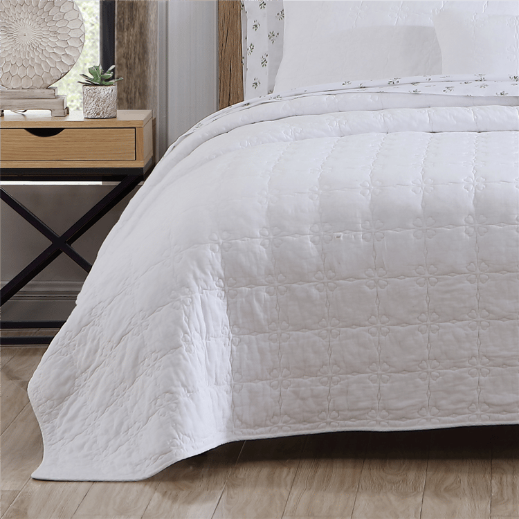 Stone Cottage Floral Trellis Cotton Reversible Quilt Set