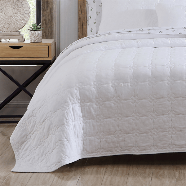 Stone Cottage Floral Trellis Cotton Reversible Quilt Set