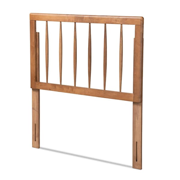Baxton Studio Valin Ash Walnut Finished Wood Twin Size Headboard - image 