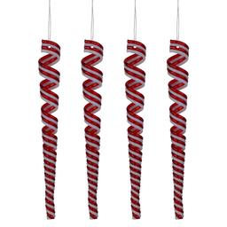 Northlight Seasonal Red & White Candy Curls Ornaments - Pack of 4