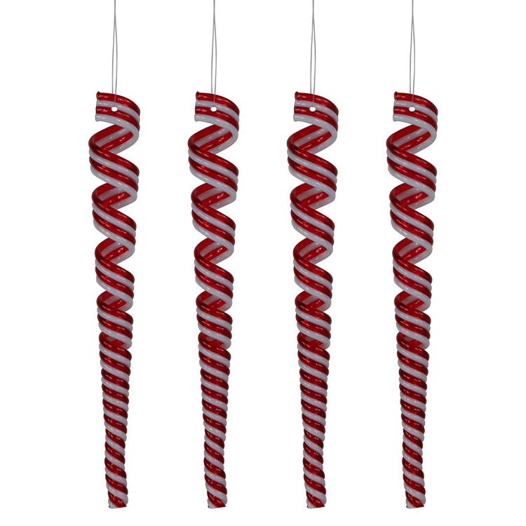 Northlight Seasonal Red & White Candy Curls Ornaments - Pack of 4