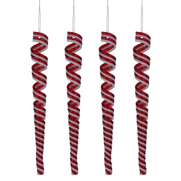 Northlight Seasonal Red & White Candy Curls Ornaments - Pack of 4