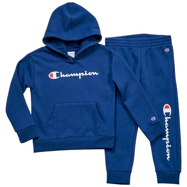 Boys (4-7) Champion(R) Signaturee Tonal Hoodie Set - Estate Blue - image 