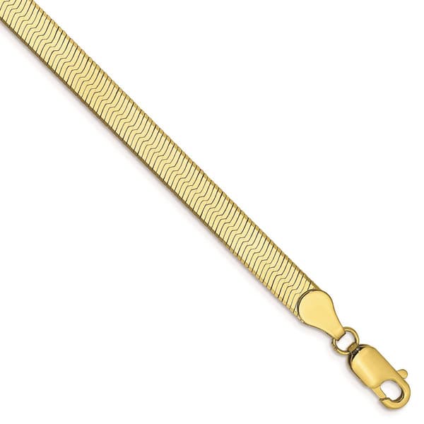 Unisex Gold Classics&#40;tm&#41; 10kt. 5.0mm 7in. Herringbone Chain Bracelet - image 