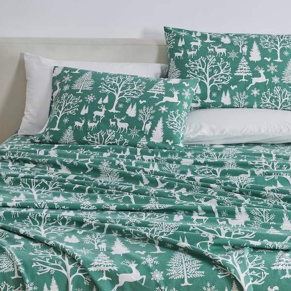 Freshfolds Premium Cotton Flannel Enchanted Woods 4pc. Sheet Set