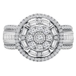Diamond Classics(tm) White Gold 1ctw. Cluster Bridal Ring