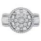 Diamond Classics(tm) White Gold 1ctw. Cluster Bridal Ring - image 1