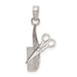 Unisex Gold Classics&#40;tm&#41; 14kt White Gold Comb And Scissors Charm - image 1