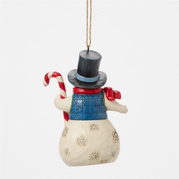 Jim Shore Heartwood Creek Snowman Candy Cane Christmas Ornament