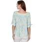 Womens Ruby Rd. Renaissance Romance Watercolor Floral Blouse - image 1