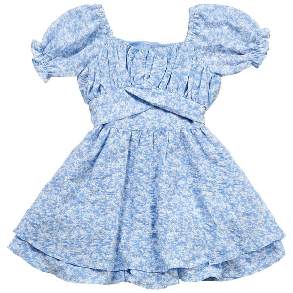 Girls (7-16) Rare Editions Puff Sleeve Floral Romper - image 