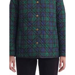 Petite Jones New York Long Plaid Diamond Quilted Jacket