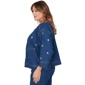 Plus Size Ruby Rd. Set Sail Grommet Detail Stretch Denim Jacket - image 3