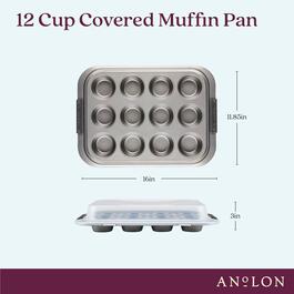 Anolon&#174; Advanced Nonstick Bakeware Muffin Pan with Lid -12-Cup