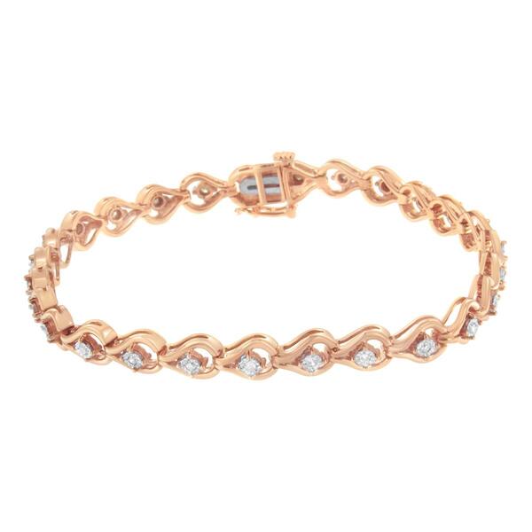 Diamond Classics&#8482; Rose Gold Silver Diamond Link Bracelet