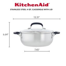 KitchenAid® Stainless Steel Covered Casserole - 4qt.