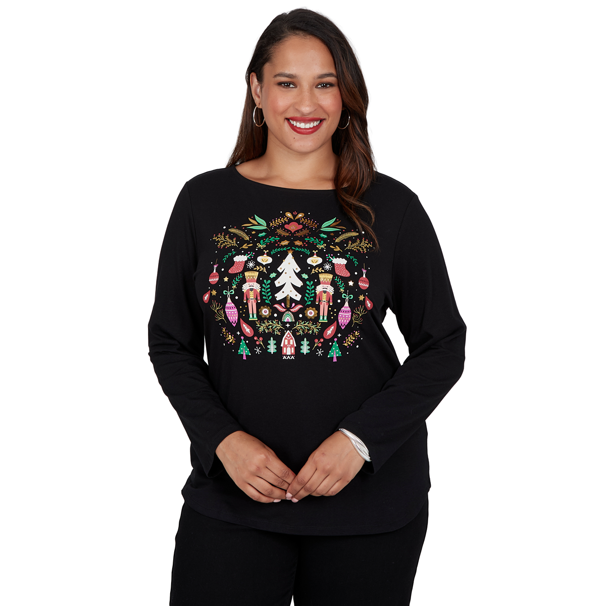Plus Size Ruby Rd. Happy Holidays Nutcracker Scenic Tee