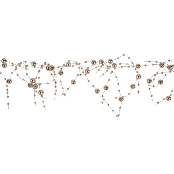 Northlight Seasonal Metallic Rose Gold Beaded Christmas Garland