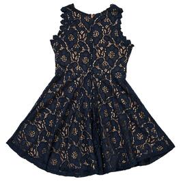 Girls &#40;7-16&#41; Rare Editions Two-Tone Lace Skater Dress