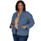Plus Size Ruby Rd. Game of Luxe Quilted Floral Denim Jacket - image 3