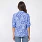 Petite Emily Daniels Roll Tab Elbow Sleeve Medallion Blouse - image 2