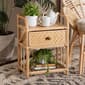 Baxton Studio Kobie Natural Brown Rattan 1-Drawer Nightstand - image 2