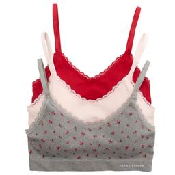 Womens Laura Ashley(R) 3pk. Bralettes - LS6214-3PKF