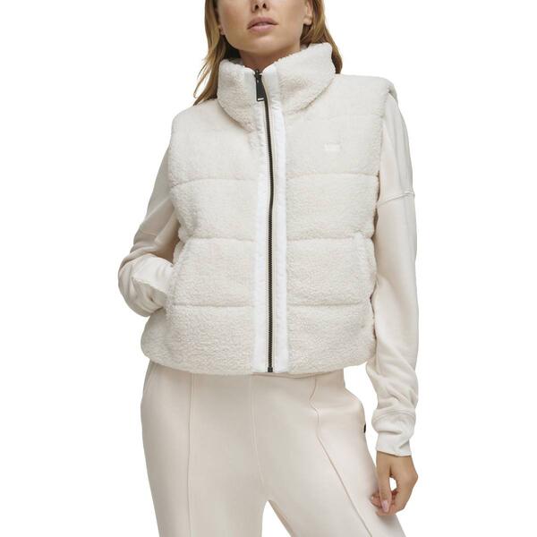 Womens DKNY Sport Cropped Reversible Sherpa Vest - image 