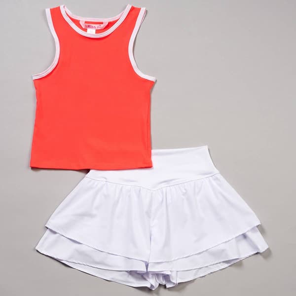 Girls (7-14) 1st Kiss(R) Sleeveless Contrast Tank w/ Layered Shorts
