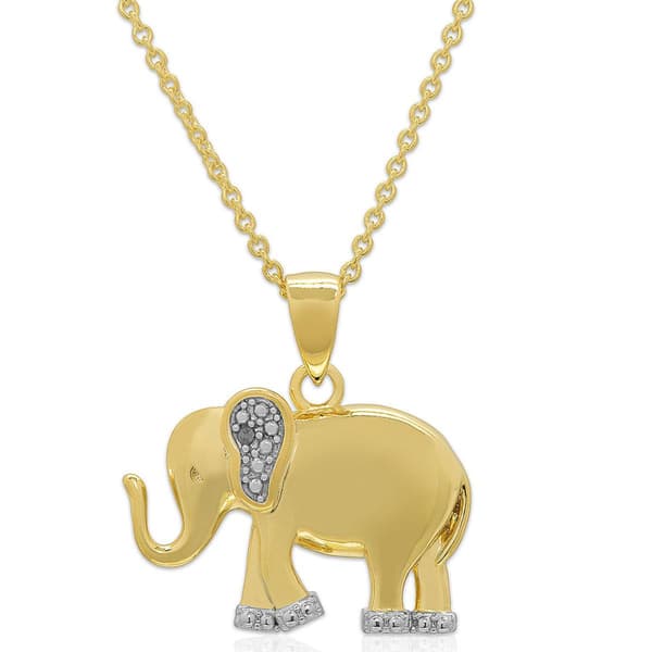 Accents by Gianni Argento Diamond Accent Elephant Pendant - image 