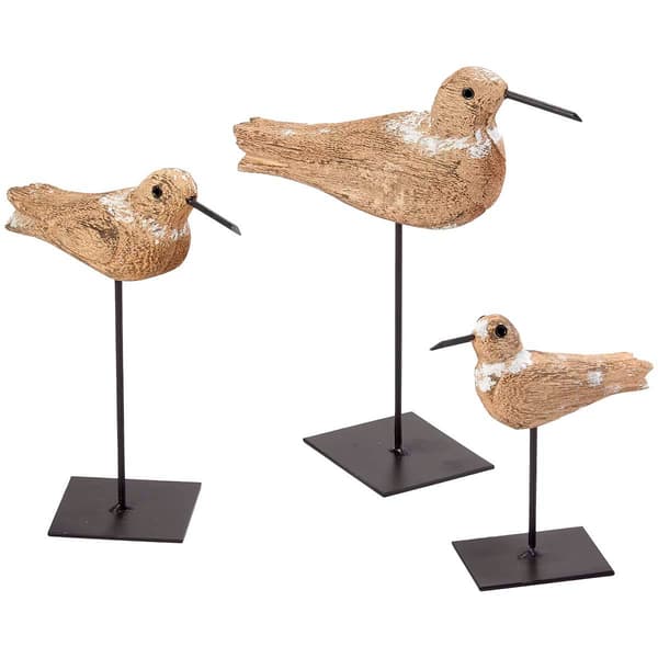 K&K Interiors White Washed Wood Seagull on Metal Spindle - image 